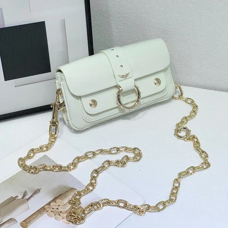 

Classic PU Leather Horseshoe Buckle Casual Crossbody Bag Soild Color Small Shoulder Bag with Zipper Closure Women Clutch Purse