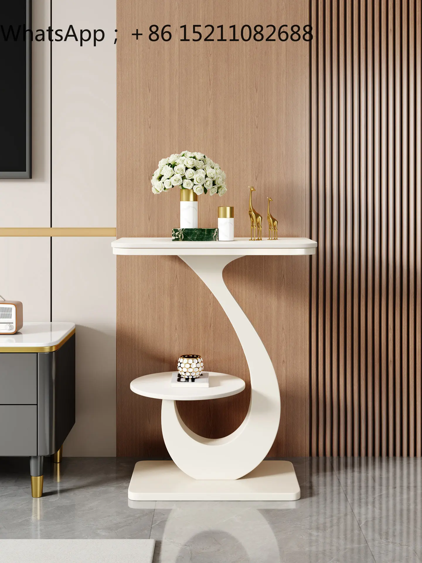 SCY home modern simple living room rock slab flower stand light luxury high-end flower stand floor display stand
