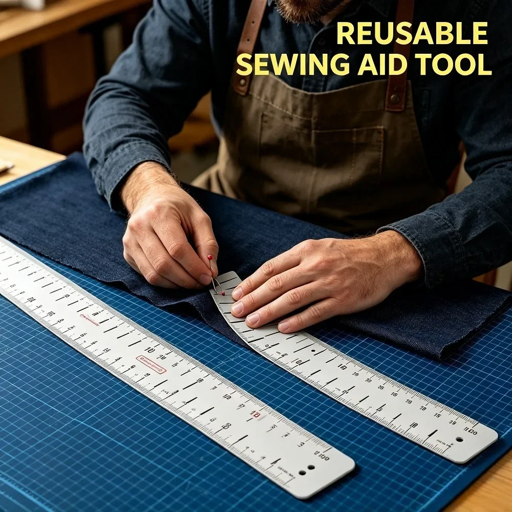 Hot Sell High Quality Flexible Hemmer Ruler, Curved Fabric Positioning Marking Strip Multi Size Sewing Guide Tool