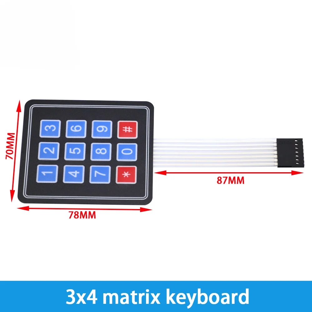 10-1PCS1 X 4 3X4 4*4 Matrix Array Matrix Keyboard 4 12 16 20 Key 1X4 3X4 4X4 4*5 Membrane Switch Keypad for Arduino Smart Car
