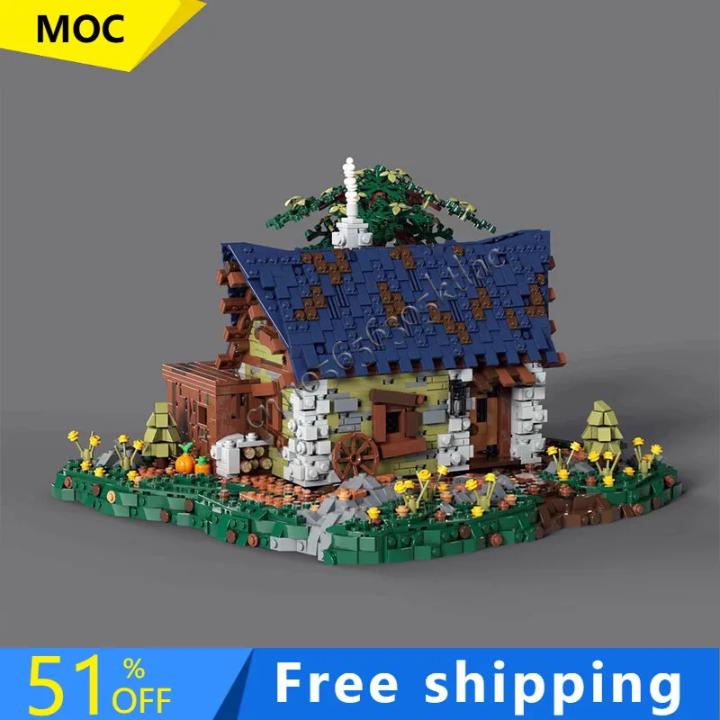 

3174 PCS MOC Small House With Fireplace Building Block Model Children Puzzle DIY Assembly Building Block Birthday Festival Gift