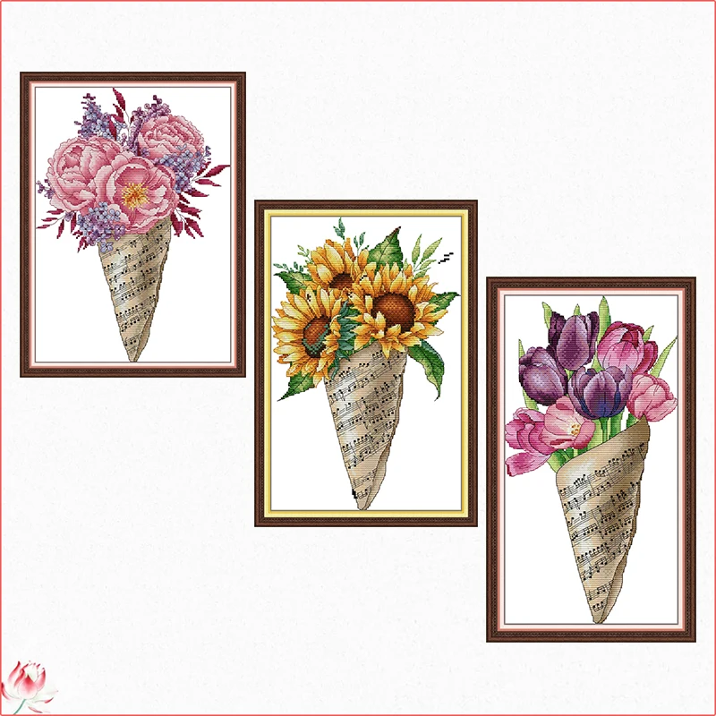 

Радость воскресная заметка букет наборы для вышивки крестом DIY DMC ручная работа 11CT 14CT штампованная вышивка рукоделие украшение дома подарки