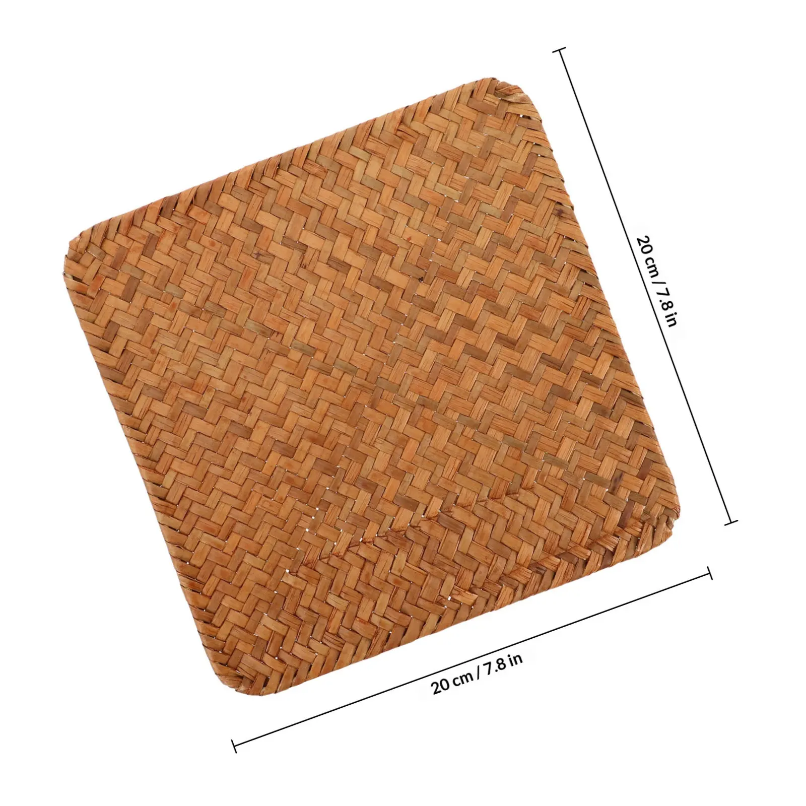 Retro Seagrass Placemat 20x20 Cm Woven Table Mat Non Skid Heat Insulating Dining Room Kitchen Placemats for Cups Bowls Plates