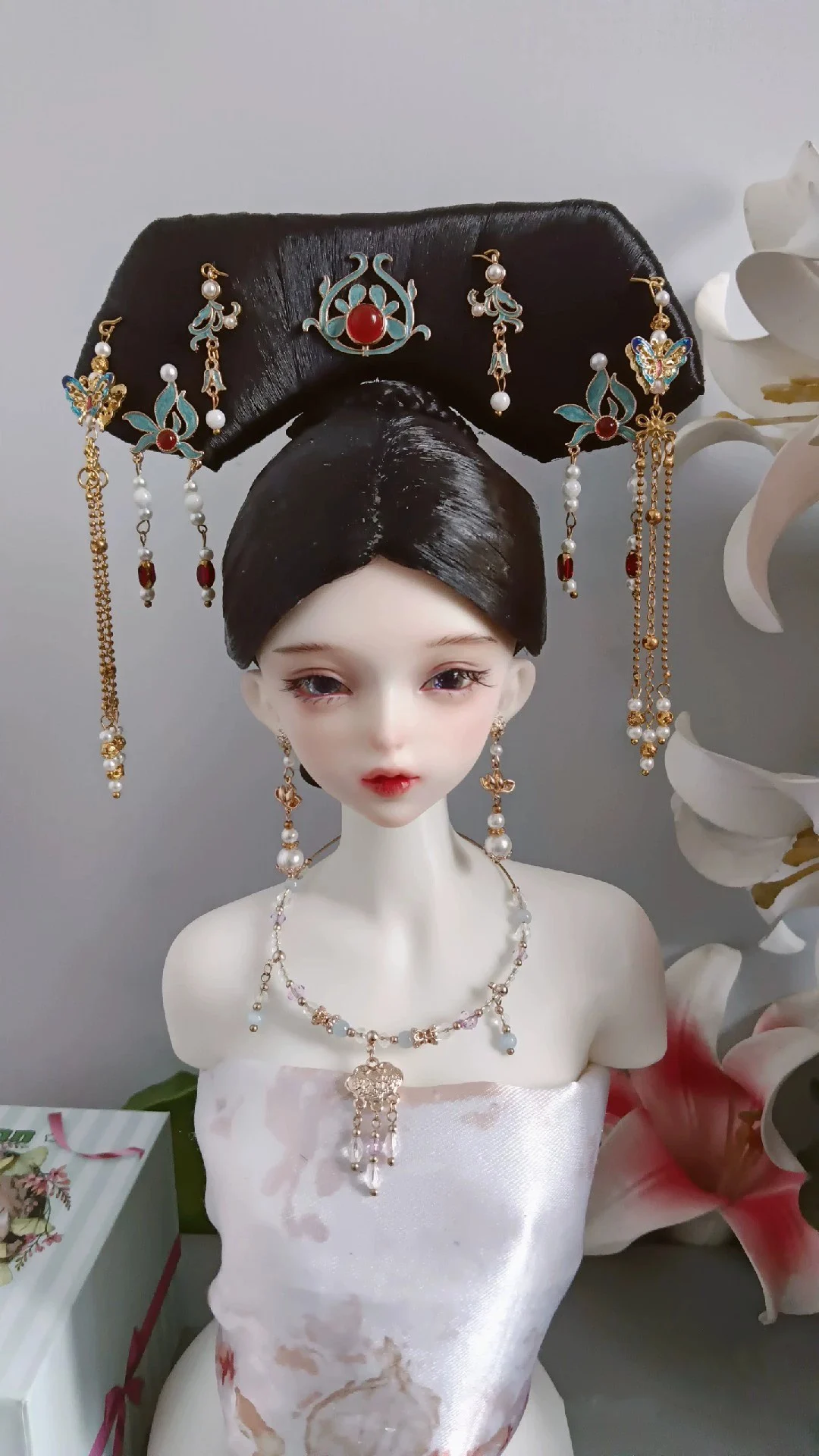 Perruques de poupée BJD, échelle 1/4 1/3, Costume ancien Hanfu, perruque féerique Vintage pour YOSD MSD SD13 fille SSDF oncle, accessoires A1776