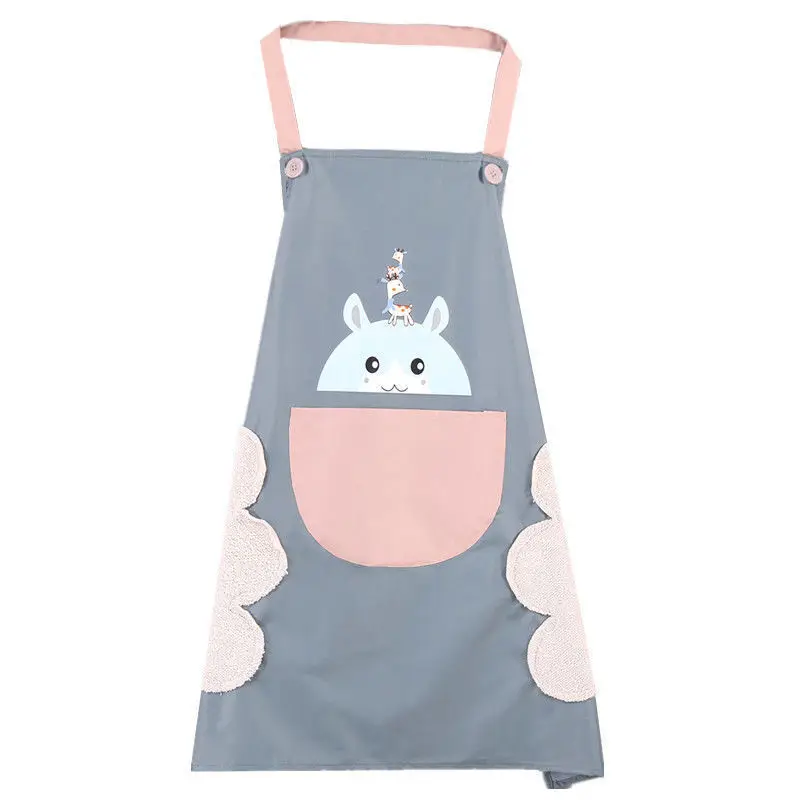 Simple Sleeveless Apronfashion Couple Overalls Cooking Work Clothes Kitchen Waterproof Oil-proof Pinny Can Wipe Hands Pinafore