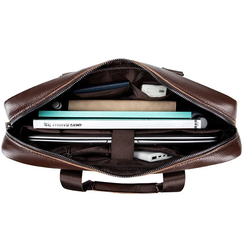 جديد فاخر البقرة جلد طبيعي رجال الأعمال حقيبة الذكور حقيبة حقيبة كتف الرجال حقيبة ساعي الصلبة حمل حقيبة حاسوب