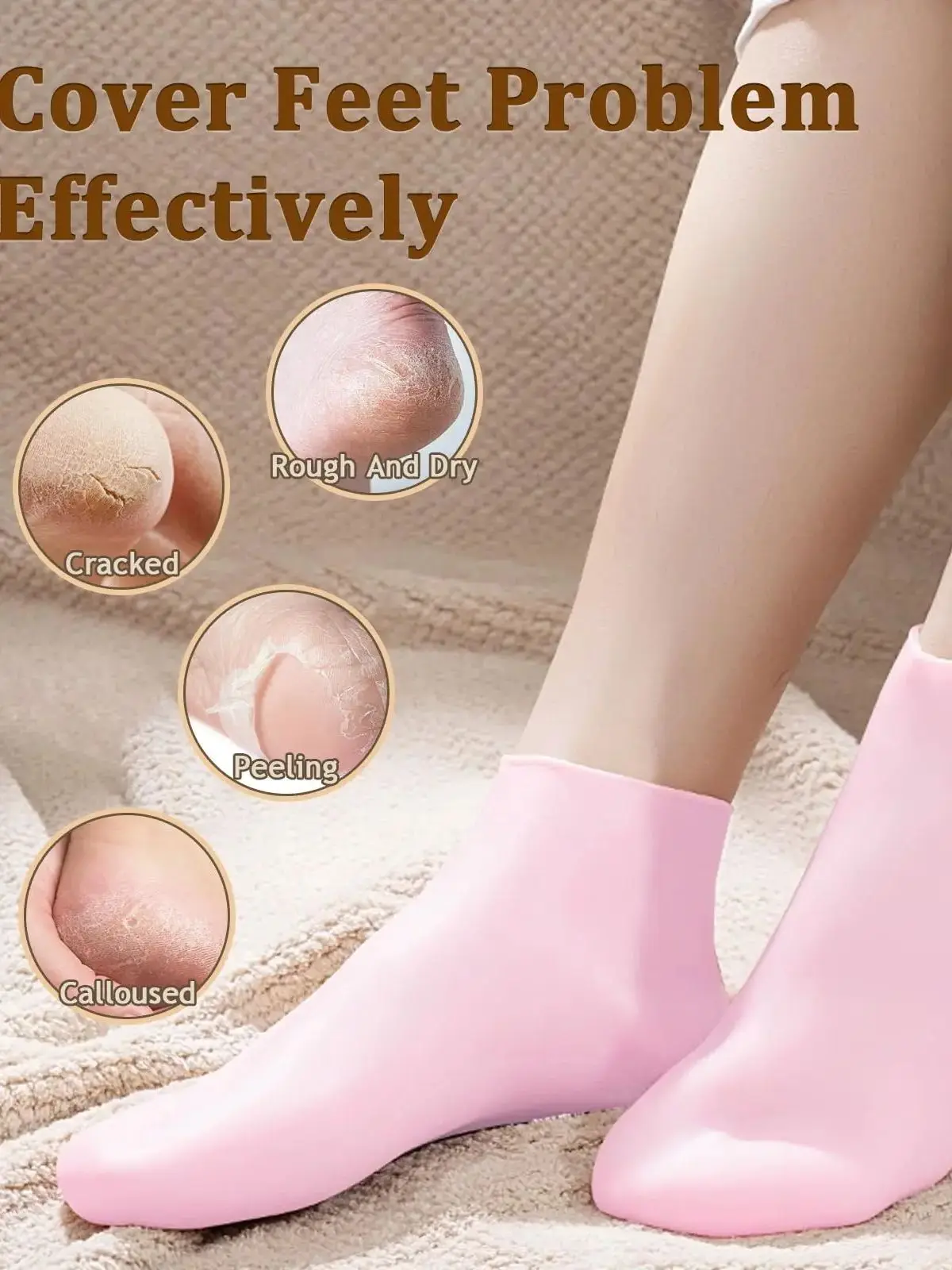 2 Pieces Silicone Foot Care Socks Moisturizing Protection Softening Dry Cracked Heels Foot Care Tools For Men Women Foot Cover