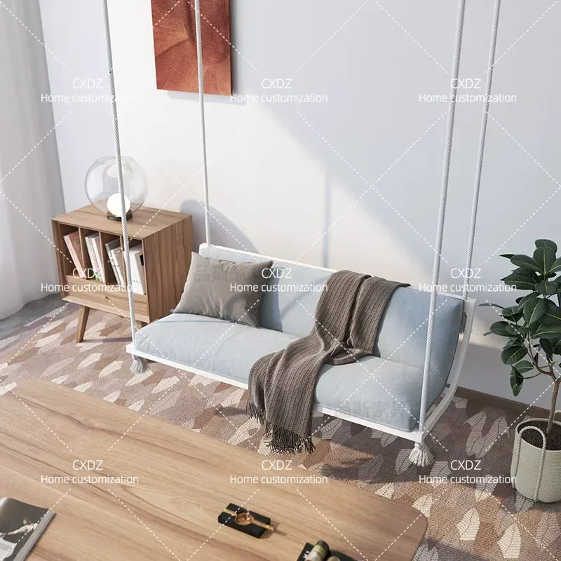 Indoor Outdoor Hanging Chair Swing Woven Basket Seat for Balcony Living Room Home Garden Single Double Person Hammock Swing