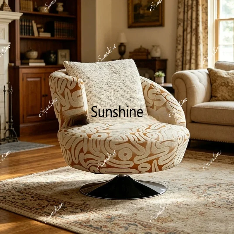 

Rotating single sofa light luxury fabric leisure chair