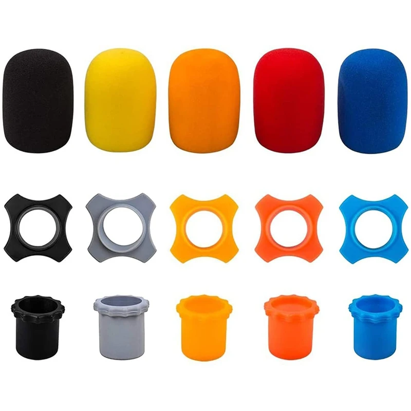 Shakeproof Anti-Rolling Wireless Handheld Mic Protection Silicone Ring,Bottom Rod Sleeve Holder,Mic Foam Cover For KTV