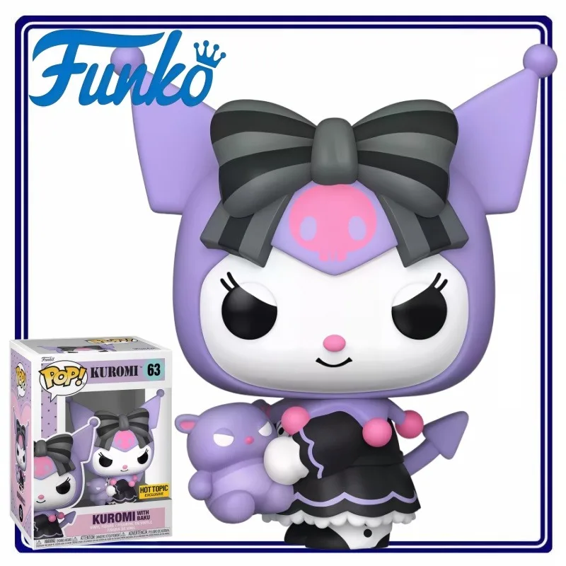 Figura de Vinilo Funko Pop Sanrio Kuromi con Baku, Edición Especial Hot Topic, Decoración de Escritorio, Regalo para Fanáticos del Anime, Exhibición Artística