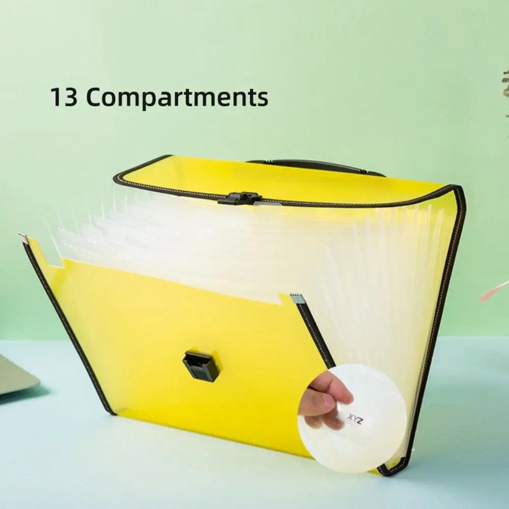 Durable Plastics Paper File Organizer Large Capacity With Handle Briefcase A4 FC Size File Bag Document Organiser