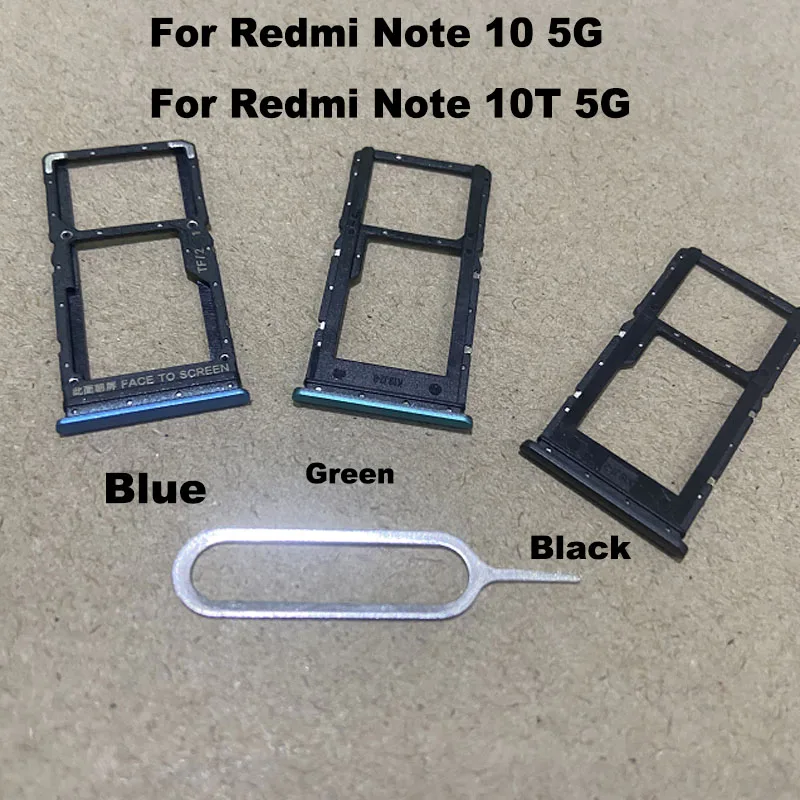 New For Xiaomi Redmi Note 10 10T 5G Sim Card Tray Slot Holder Socket Adapter Connector Repair Parts Replacement