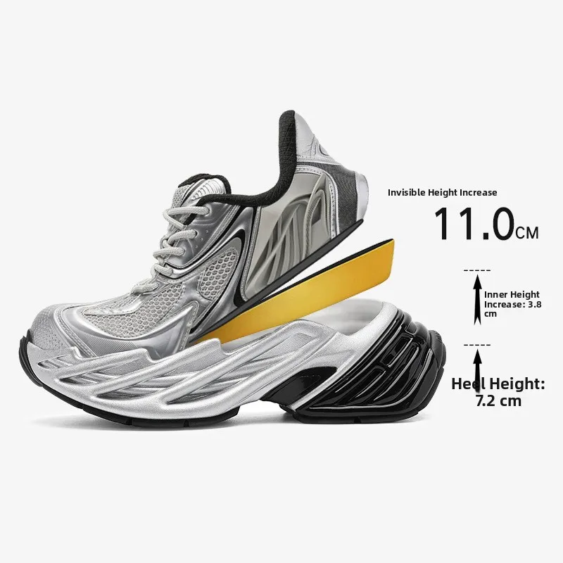 2026 New Style Men's And Women's Casual Sports Shoes Thick Bottom High Toppling Shoes Breathable Mesh Inner  Fashionabl...