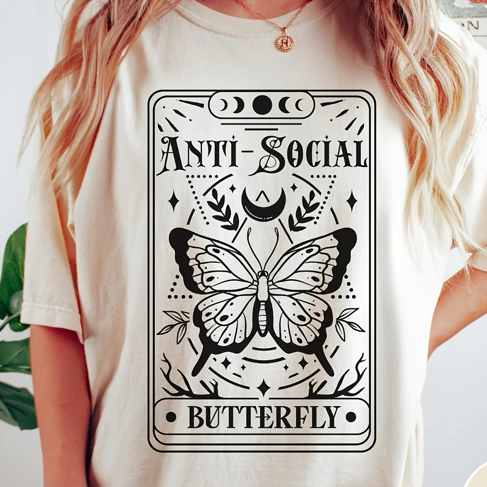 Purchase Product Butterfly Card Comfortable Shirt Mental Health Witch T-Shirt Fashion T-Shirt