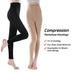 Medical 15-21mmHg FootlessCompression Pantyhose Stockings for Women Opaque Varicose Veins Pressure Socks