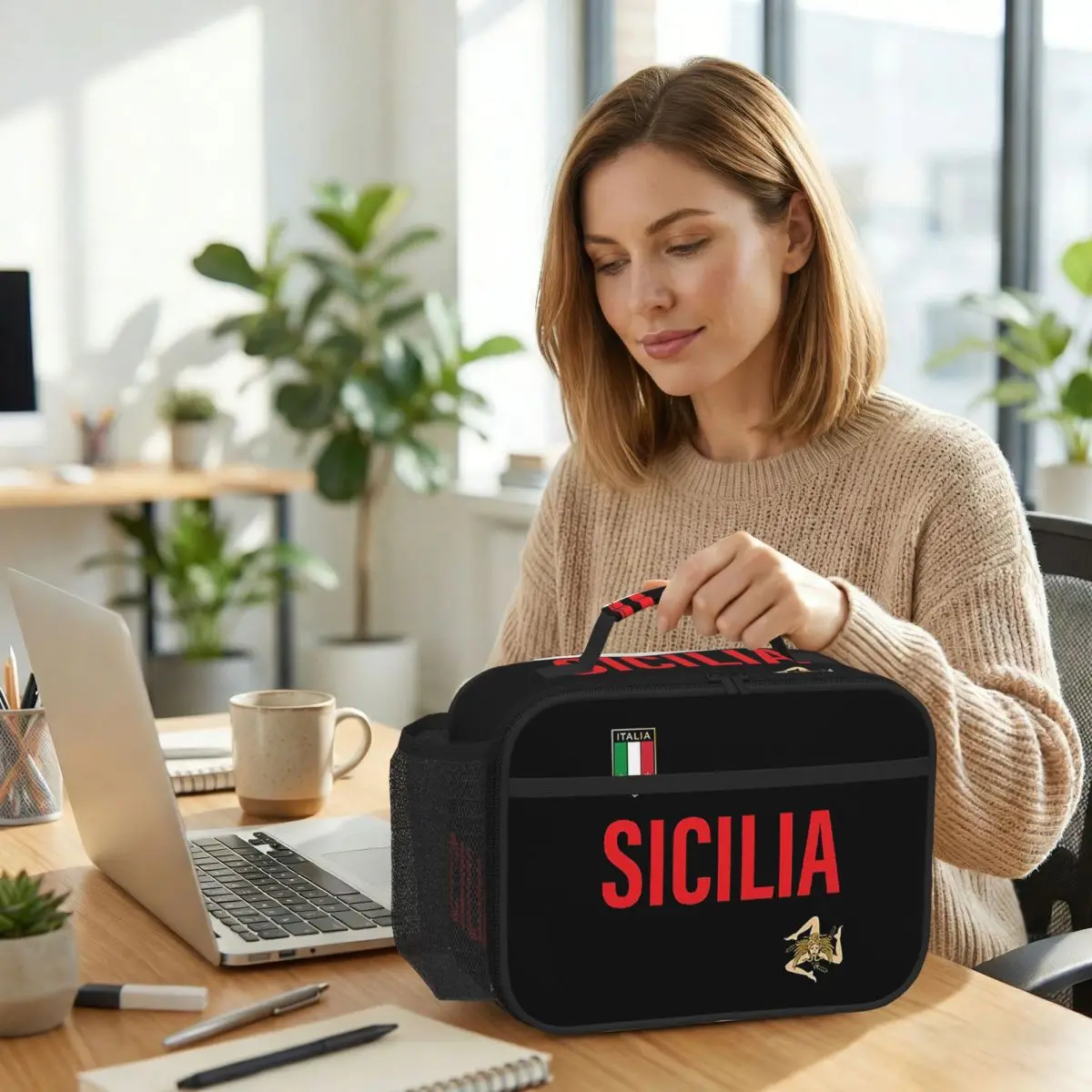 Sicily Jersey Insulated Lunch Bag for Kids School Cooler Thermal Food Box Tote Portable Lunch Boxes Container