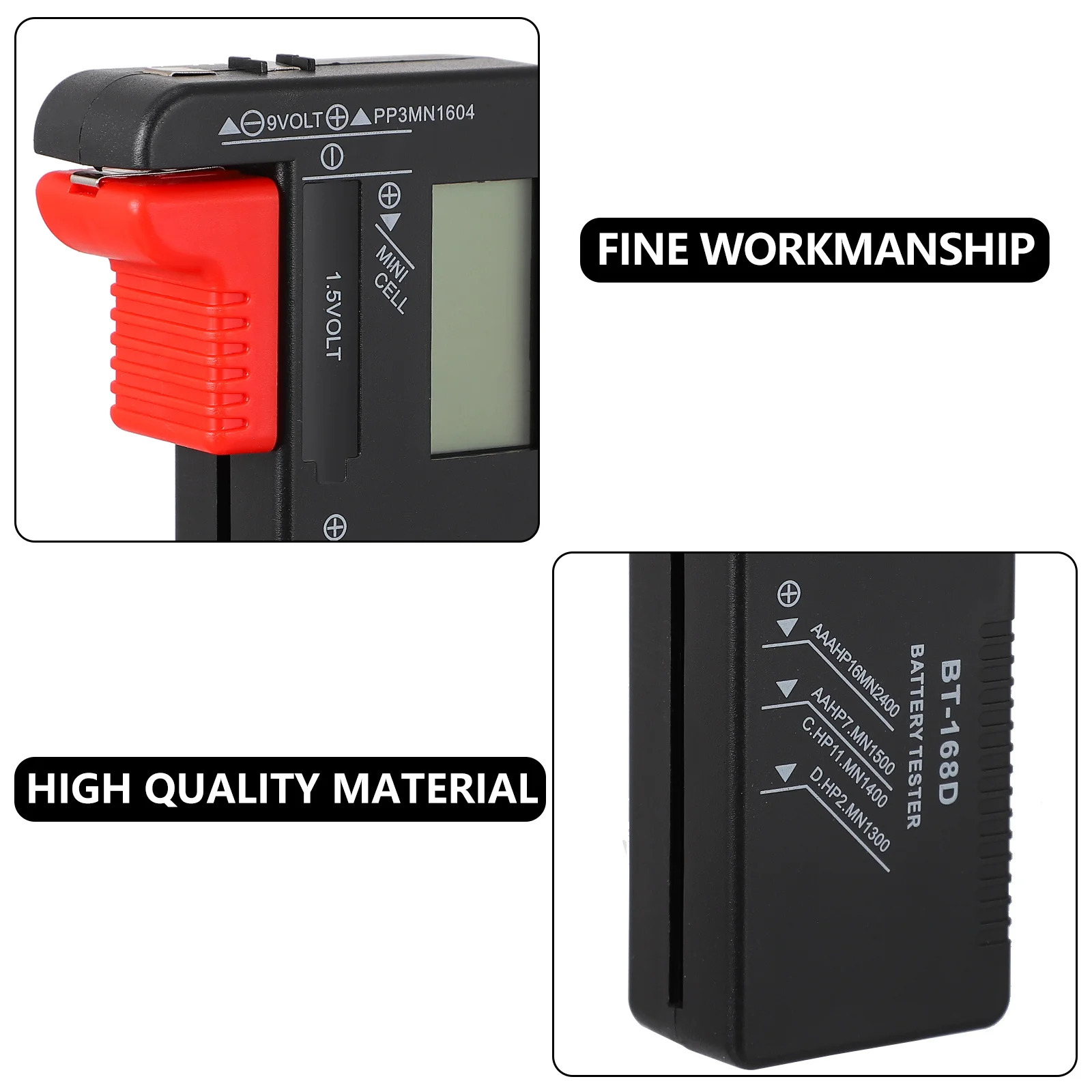 

Tester AA AAA 9V Digital Voltage Checker Portable Abs Universal Tester Capacity Test Instrument