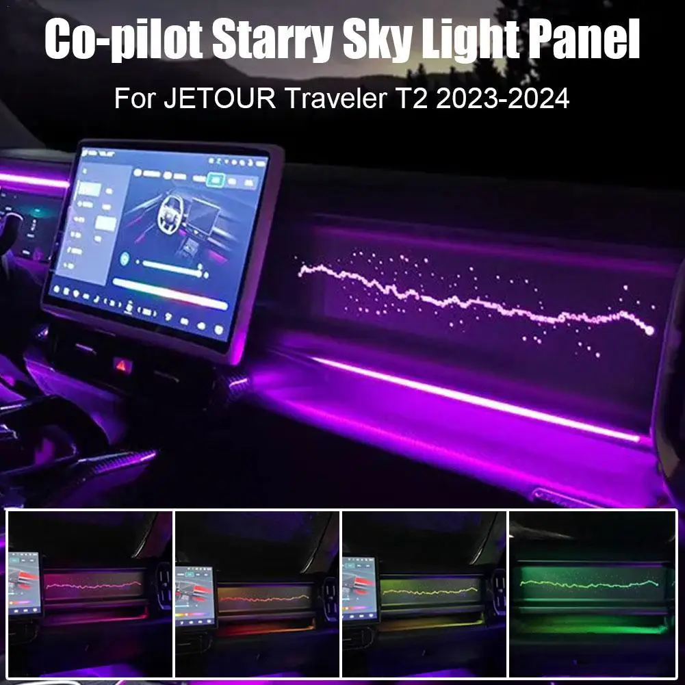 For JETOUR Traveler T2 2023-2024 Passenger Star Light Panel Special Atmosphere Light Modified 64 Color Star Light Car Co-pilot