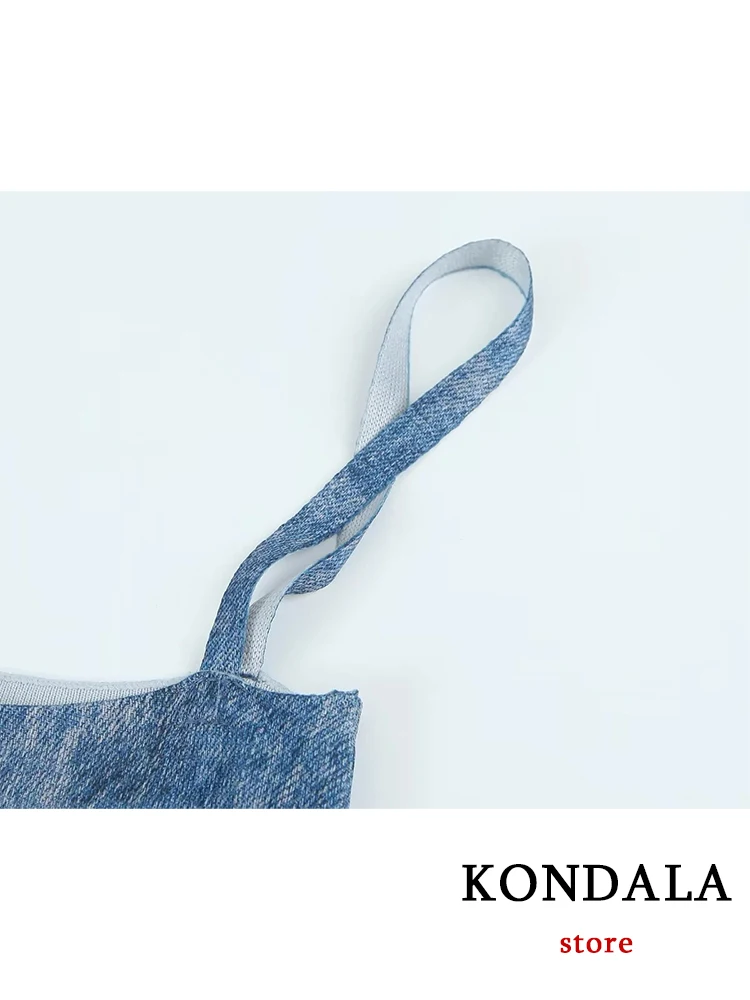 KONDALA Vintage Tie Dye Knitted Women Cami Dress Square Collar Sheath Sexy Summer Dress Women Fashion 2023 Elegant Vestidos