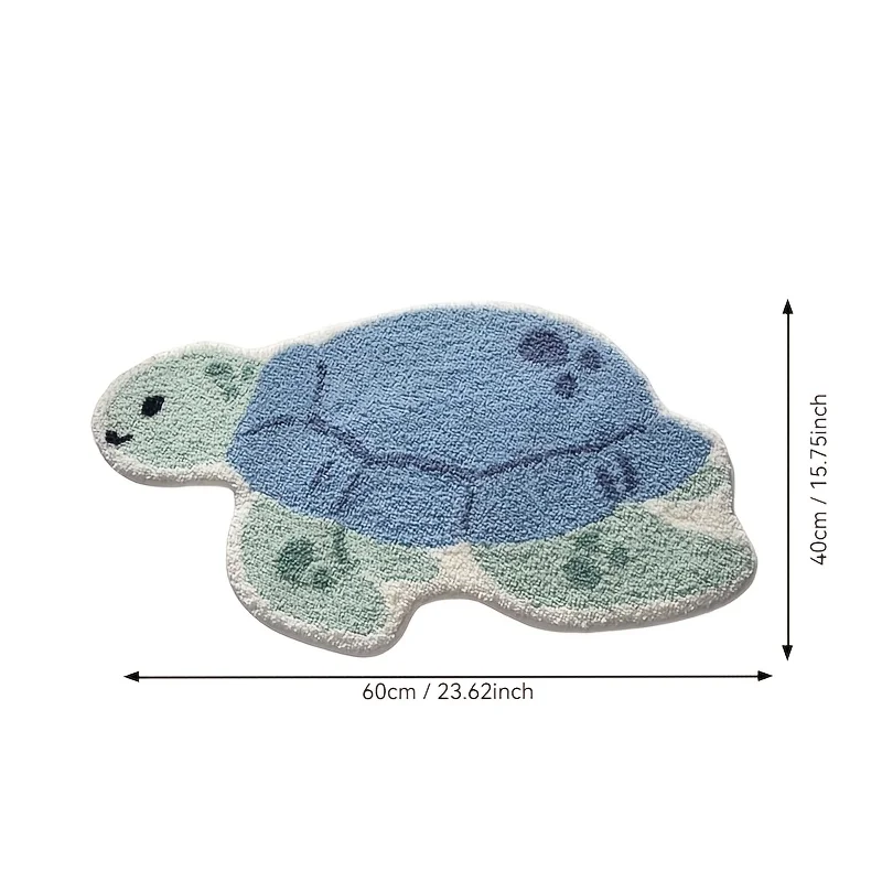 VIKAMA Cartoon Turtle Shaped Rug Soft And Comfortable Cashmere Like Material Rug Bathroom And Hallway Rug Home Decor