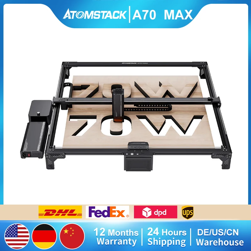 AtomStack A70 MAX Laser Engraving Cutting Machine 70W/35W Dual-mode Switching 800X850mm Area Fast-speed Offline Engrave W/F60