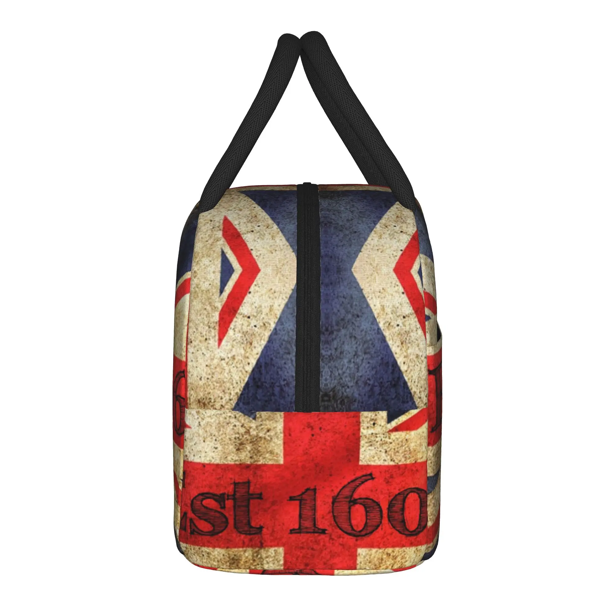 Union Jack Insulated Lunch Bags Leakproof London British Flag UK Vintage Meal Container Cooler Bag Tote Lunch Box Bento Pouch