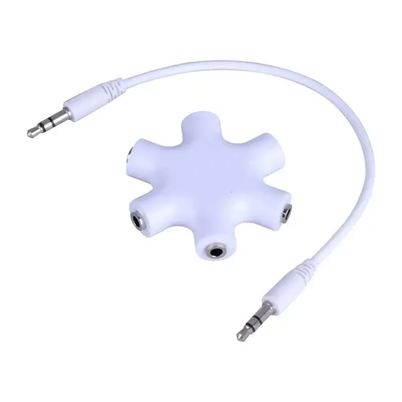 3.5mm Audio Aux Cable Splitter 1 Male To 5 Female Headphone Port 3.5 Jack Share Adapter for Tablet MP3 MP4 Mobile Phone