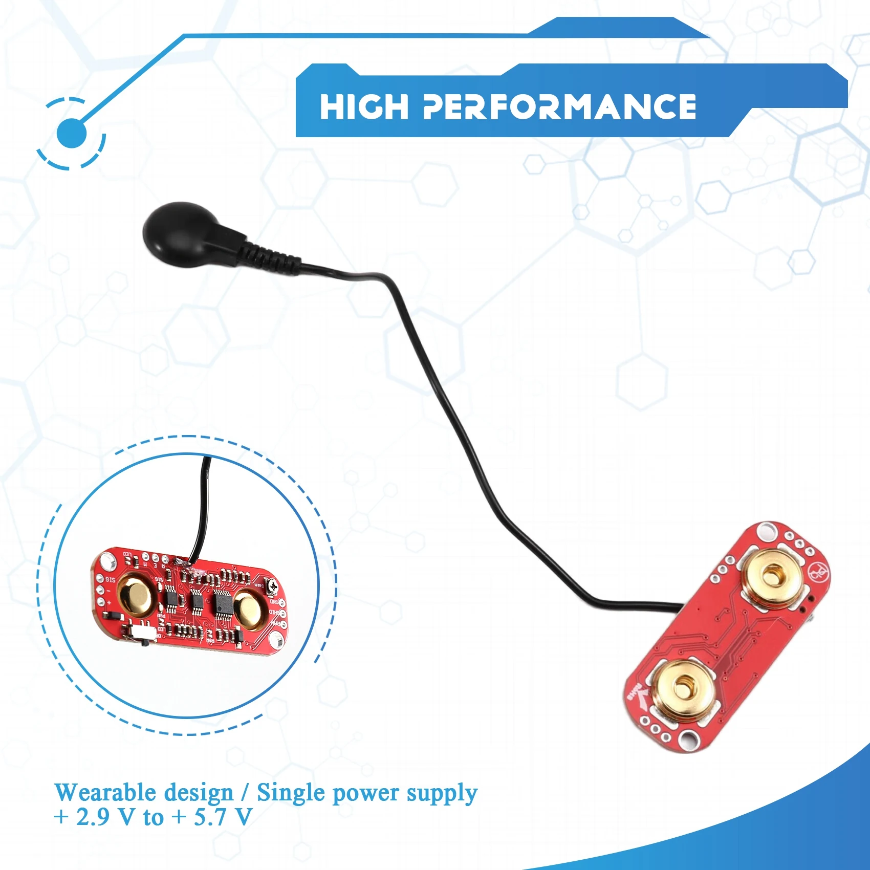 A29F-Muscle Sensor SEN-13723 LED Indicator Light Adjustable Gain Wearable Design Muscles Sensor Module