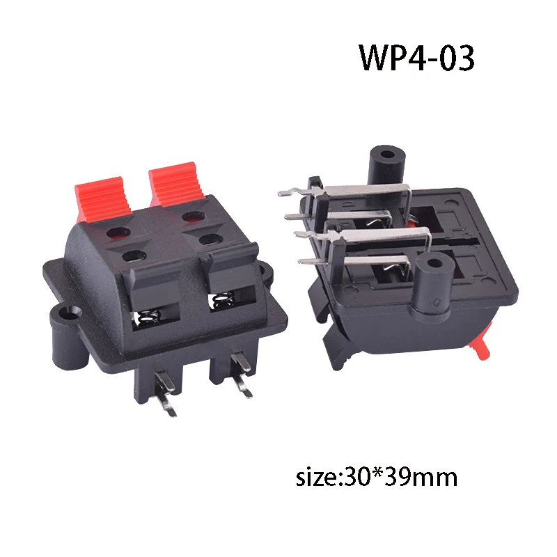 1PC WP 4P Speaker Audio LED Aging Test Wire Clip Wiring Terminal Double Spring Clip Quick Clip Lamp Decoration Detection Clip