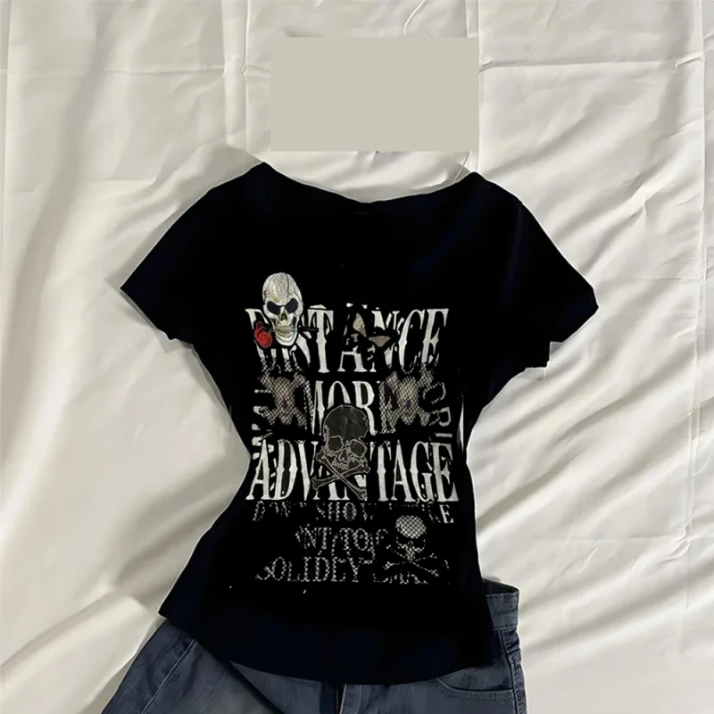 2025 ใหม่ยุโรปและอเมริกาอินเทรนด์ฤดูร้อนสไตล์โกธิคเสื้อกล้ามขนาดเล็กรูปแบบตัวอักษรภาษาอังกฤษพิมพ์อินเทรนด์เซ็กซี่ F