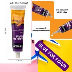 FIXWANT Waterproof High Strength Foam Glue for Sponge Aircraft Model Wood Metal EPS EP EPP and More