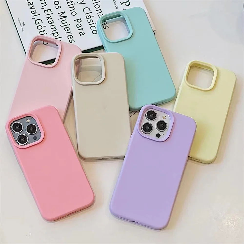 Liquid Silicone Case For iPhone 15 14 13 11 Pro Max Original Soft Cover for iPhone 13 12  Mini X XR XS 8 7 SE Cases