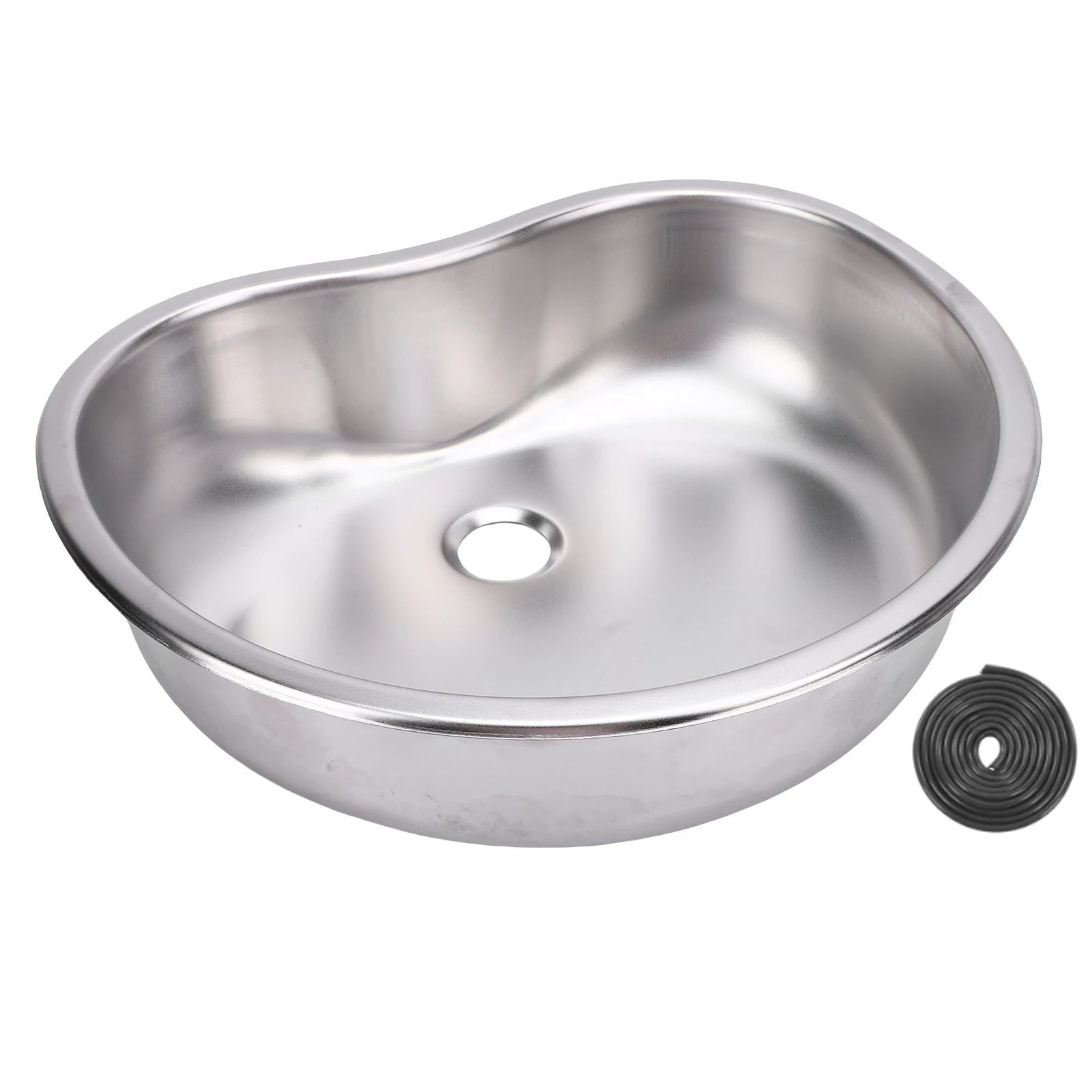 

Барная раковина из нержавеющей стали, умывальник большой емкости в форме сердца с канализационным отверстием 40 мм для лодок, кемпинга, автофургонов, аксессуары