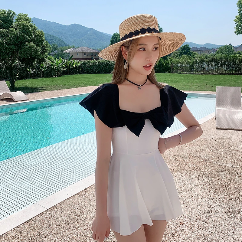 Wisuwore 2023 Sexy Solid Off The Shoulder Swimwear Women Verge Push UP One Piece Swimsuit Monokini Summer Beach Bathing Suit