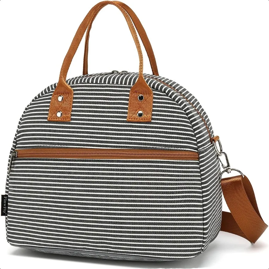 

Insulated Lunch Bag With Shoulder Strap for Women Men and Large and Reusable Handle Freezable Work and School Travel Tote and M