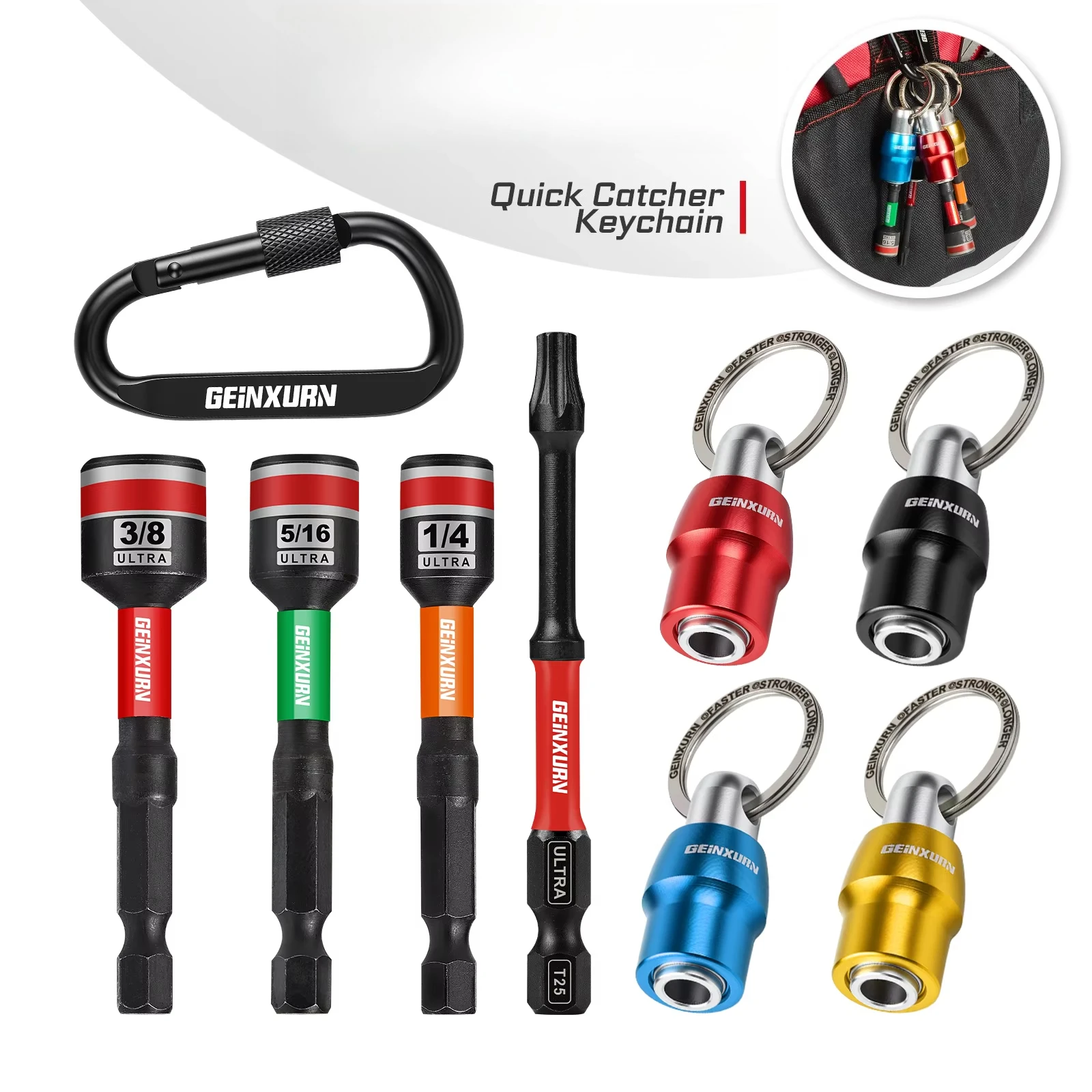 GEINXURN 8PCS Color-Coded Aluminum 1/4
