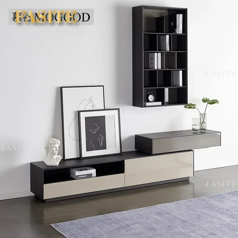 For Italian Minimalist Coffee Table TV Cabinet Combined Wall Cabinet Nordic Modern Light Luxury Living Room Wall Mounted