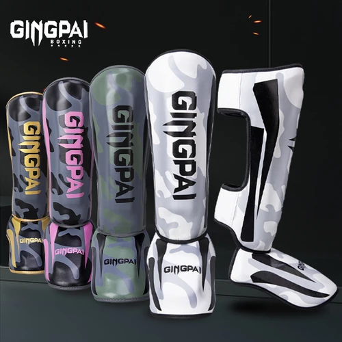 Imagen 2 del producto Kickboxing boxeo espinilleras Muay Thai artes marciales Sanda Wushu Protector de piernas Taekwondo tobilleras Muay Thai Leggings