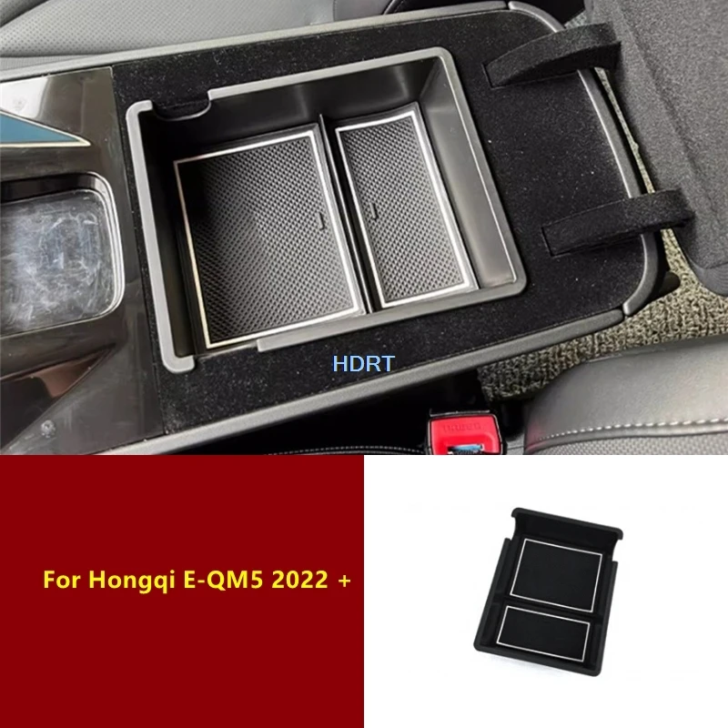 

Car Style Center Console Armrest Storage Box Fit For Hongqi E-QM5 EQM5 2022 + Organizer Container Cover Interior Pad Accessories
