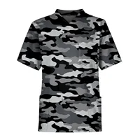 Uniformes de enfermera con estampado de camuflaje para hombre, Tops de manga corta con cuello en V, blusa con bolsillo de trabajo, ropa para hombre, camisetas de uniforme