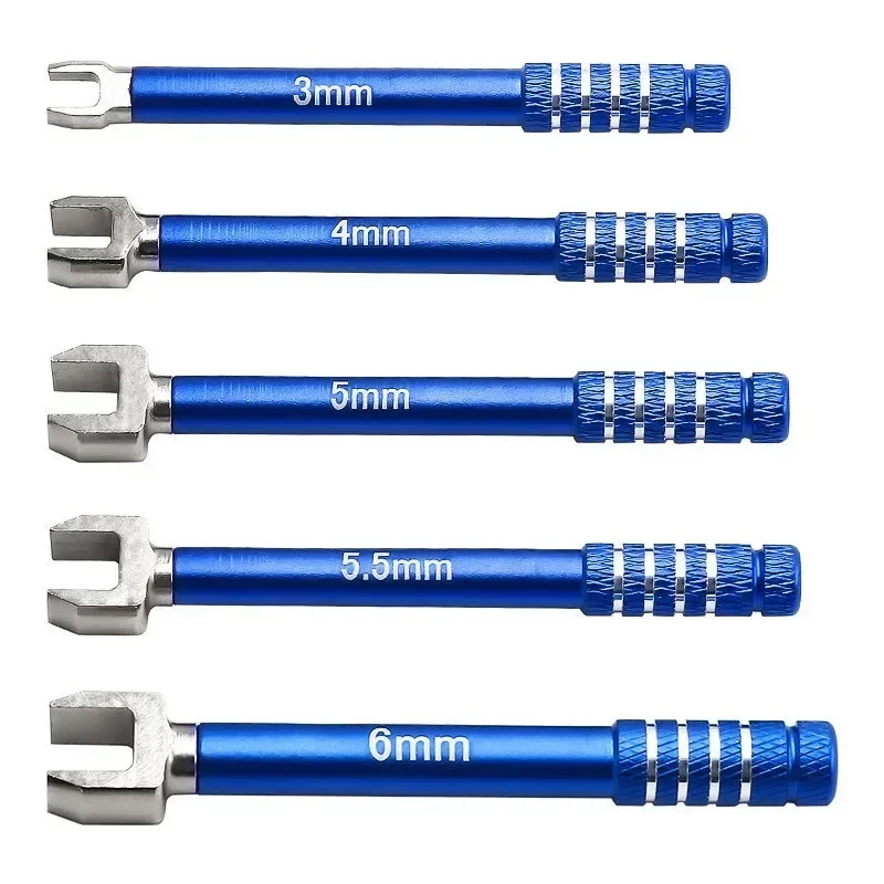 Professional RC Wrench Set 3/4/5/5.5/6mm, Medium Carbon Steel Open End Spanner for Crawler Car Linkage Tuning Tool D339