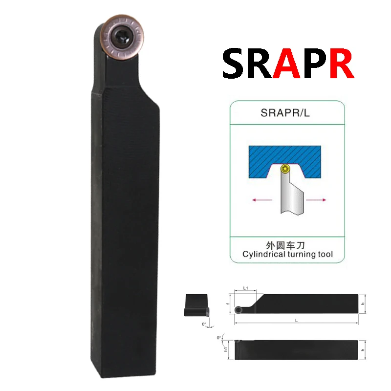 LIHAOPING SRAPR SRDPN SRGPR 1616 2020 2525 External Turning Tool SRDPN1616H08 CNC Lathe Machine Cutter Shank RPMT Carbide Insert