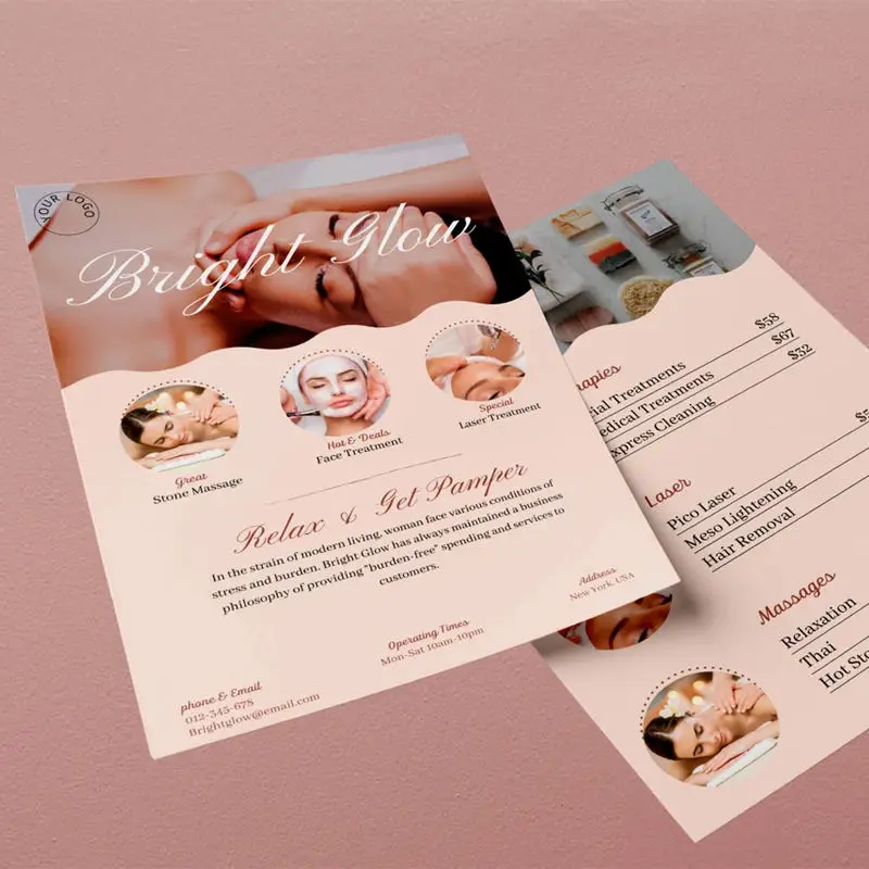 Custom Print Double-sided Color printing 157gsm Coated paper 100pcs Business flyer Free design