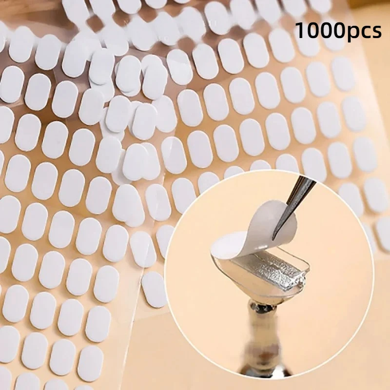 200pcs Nail Support Double-Sided Tape Nail Art Transparent No-Trace Jelly Tape Wearable Nail Tips Practice Base Fixing St