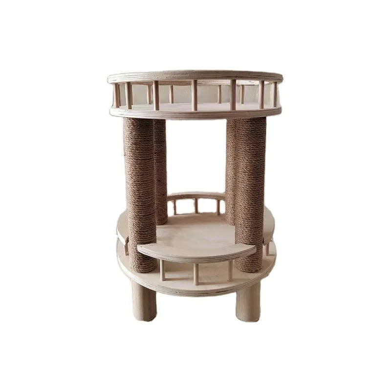 Solid Wood Universal Cat Bed Climbing Frame Four Seasons Four-seasons People Cat Shared Storage Rack Animal Pet House