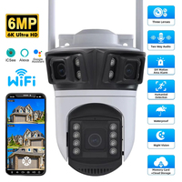 6K 12MP HD Three Screen WIFI IP Camera Outdoor Three Lens Ai Human Detection Waterproof CCTV Video Security Camera Use iCsee APP