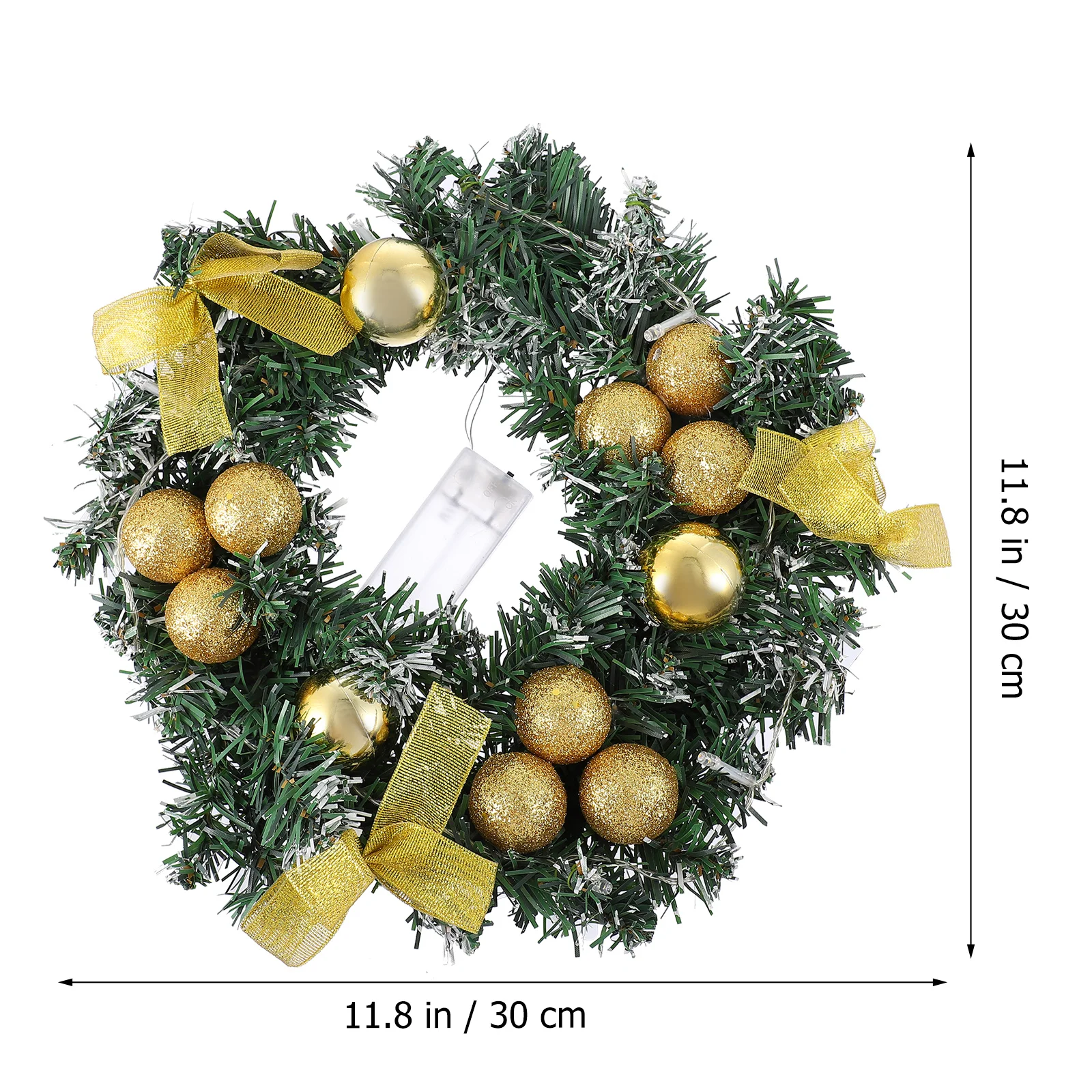 

1Pcs Christmas Wreath Garland Hanging Light Xmas Door Pendant Ornament Holiday Decoration Prop Christmas Wreath with Light