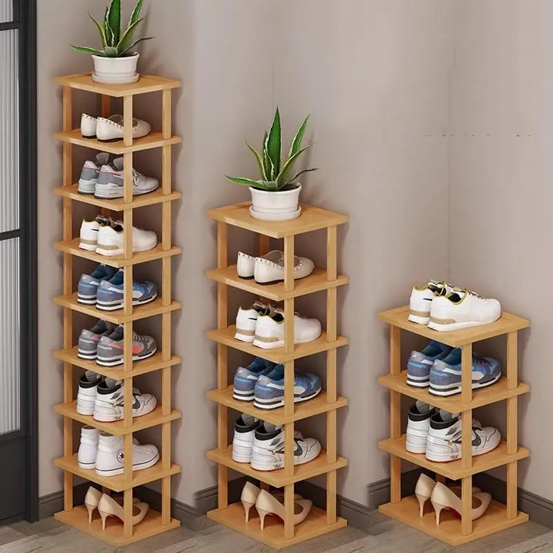 

4 Layers Shoe Rack Shelf With Wood Shoe Organized Bamboo Material Shoes Shelf Entrance shoe cabinet Save Space Home Organization