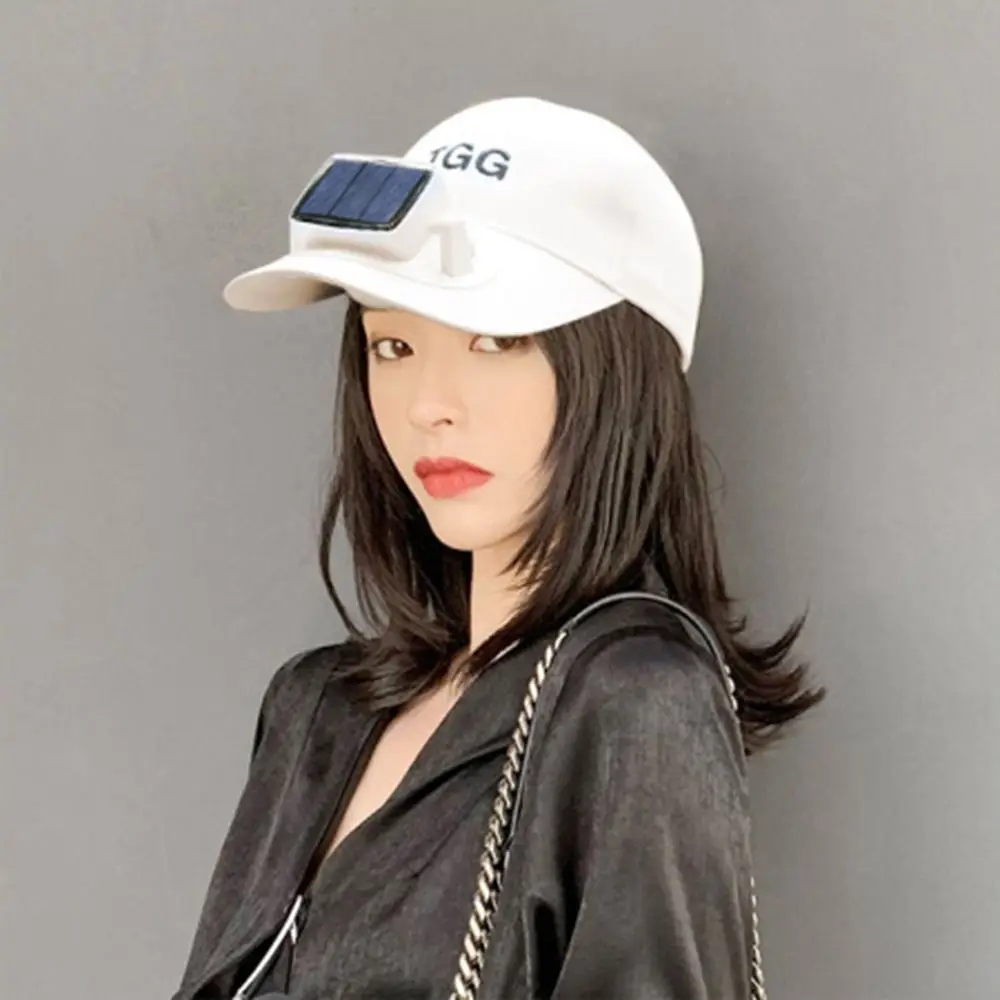 Korea Style Solar Fan Hat USB Charging Strong Wind Sunhat with Cooling Fan Detachable Fan Multifunctional Wide Brim Baseball Cap